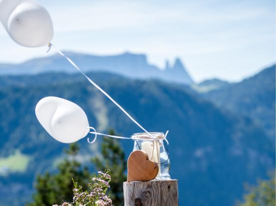 Deko für eine Hochzeit im Freien